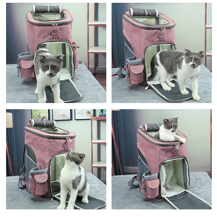 Sac à dos de transport pour animaux de compagnie, sac à bandoulière respirant pour voyage en plein air pour petits chiens et chats, emballage Portable, transport de fournitures pour animaux de compagnie - HautePattes