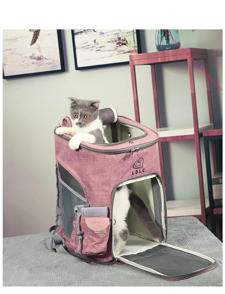 Sac à dos de transport pour animaux de compagnie, sac à bandoulière respirant pour voyage en plein air pour petits chiens et chats, emballage Portable, transport de fournitures pour animaux de compagnie - HautePattes