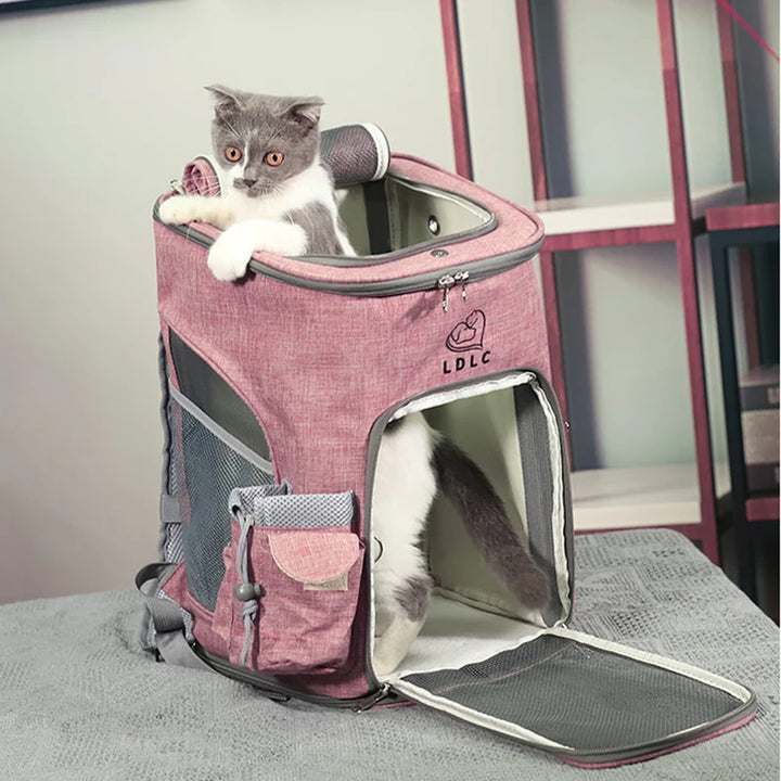 Sac à dos de transport pour animaux de compagnie, sac à bandoulière respirant pour voyage en plein air pour petits chiens et chats, emballage Portable, transport de fournitures pour animaux de compagnie - HautePattes