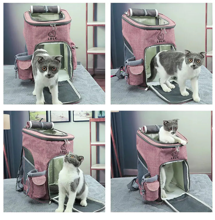Sac à dos de transport pour animaux de compagnie, sac à bandoulière respirant pour voyage en plein air pour petits chiens et chats, emballage Portable, transport de fournitures pour animaux de compagnie - HautePattes