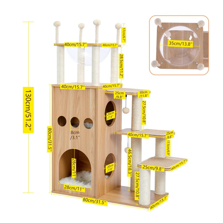 Arbre à chat design 89 cm – Élégance et confort pour petits espaces