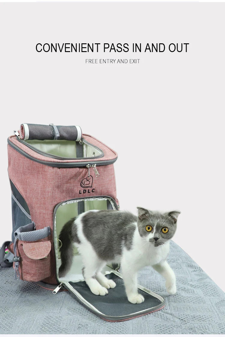 Sac à dos de transport pour animaux de compagnie, sac à bandoulière respirant pour voyage en plein air pour petits chiens et chats, emballage Portable, transport de fournitures pour animaux de compagnie - HautePattes