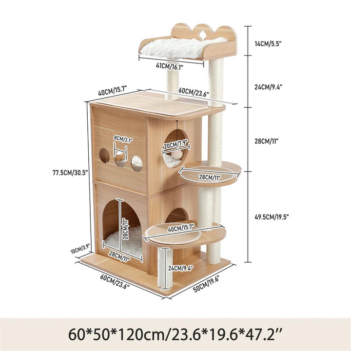 Arbre à chat design 89 cm – Élégance et confort pour petits espaces