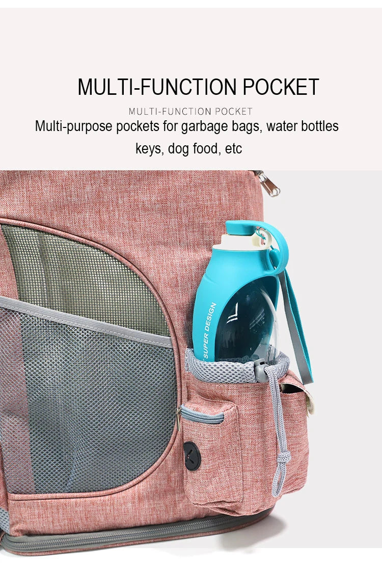 Sac à dos de transport pour animaux de compagnie, sac à bandoulière respirant pour voyage en plein air pour petits chiens et chats, emballage Portable, transport de fournitures pour animaux de compagnie - HautePattes