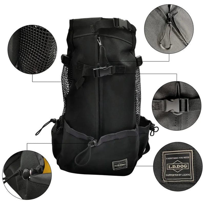 Sac à dos d'extérieur à Double épaule pour chien, sac de transport réfléchissant réglable pour chiens bouledogue français carlin, sac à dos de transport pour voyage - HautePattes