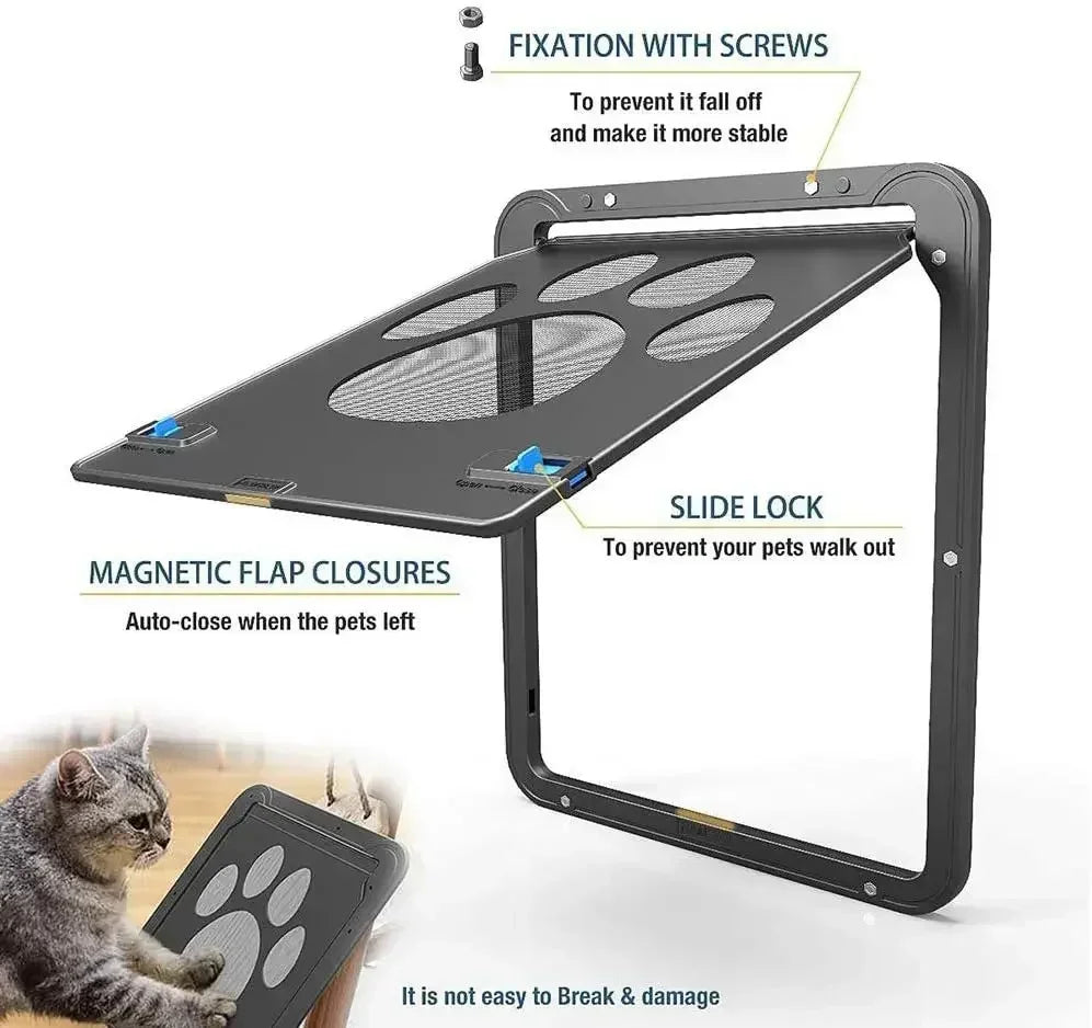 Porte moustiquaire pour chat et chien accès libre sans bruit