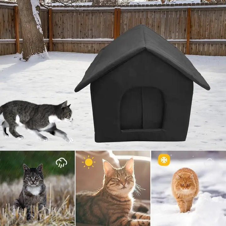 Refuge extérieur pour chat errant – discret, chaud et rassurant