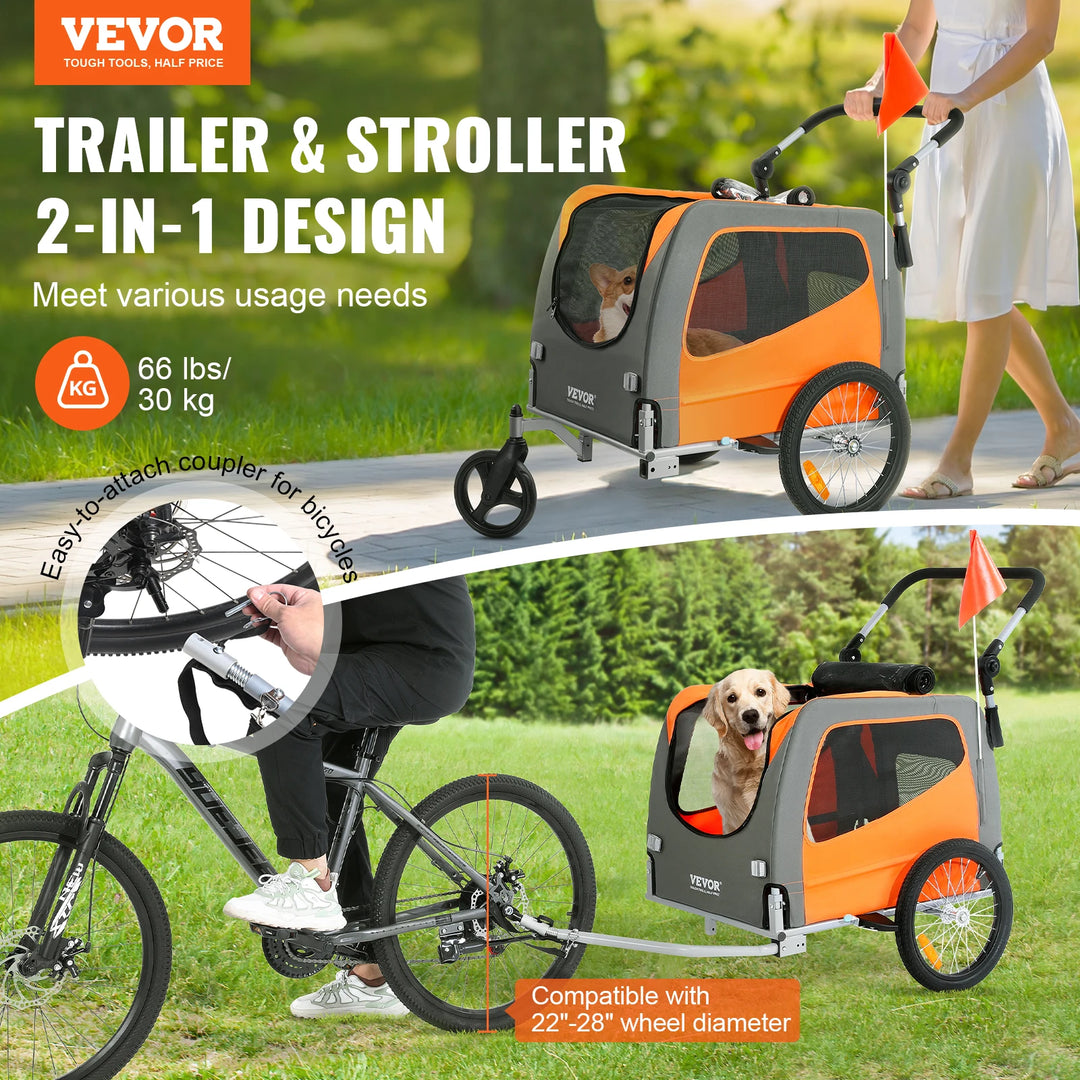 Remorque & Poussette 2-en-1 Pour Chien - HautePattes