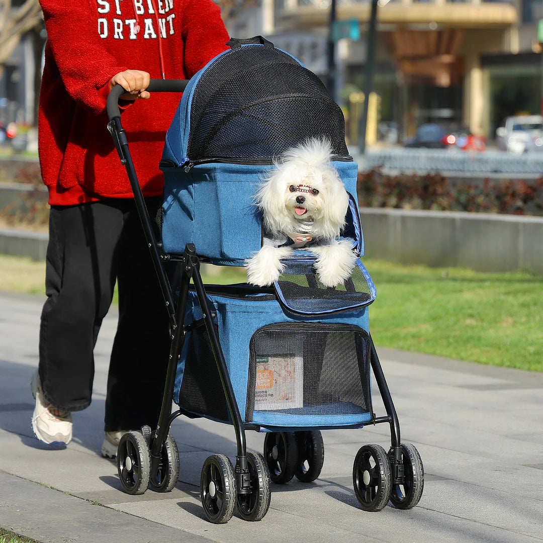 Poussette double pour petits chiens ou chats - HautePattes