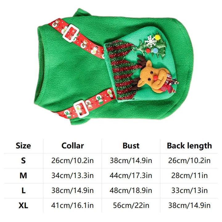 Tenue De Noël Pour Chien avec Sac à Dos Renne - HautePattes