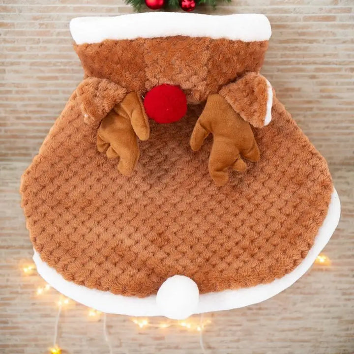 Cape de Noël renne – Déguisement doux pour chat ou petit chien