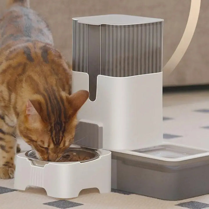 Distributeur Automatique 2-en-1 Nourriture & Eau - HautePattes