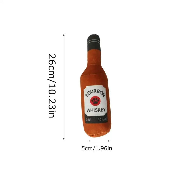Jouet à mâcher en peluche Forme bouteille de whiskey bourbon - HautePattes