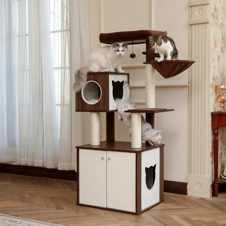 Arbre à chat design 89 cm – Élégance et confort pour petits espaces