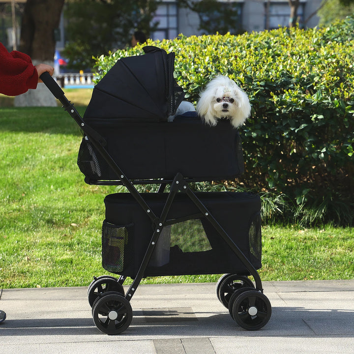 Poussette double pour petits chiens ou chats - HautePattes