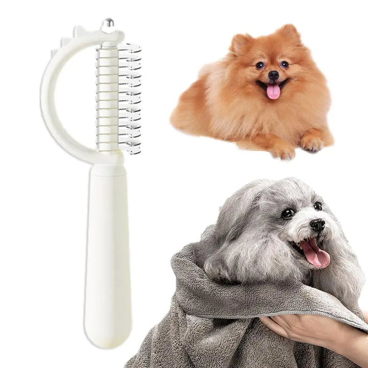 Peigne chien chat double face anti-mue et lissant