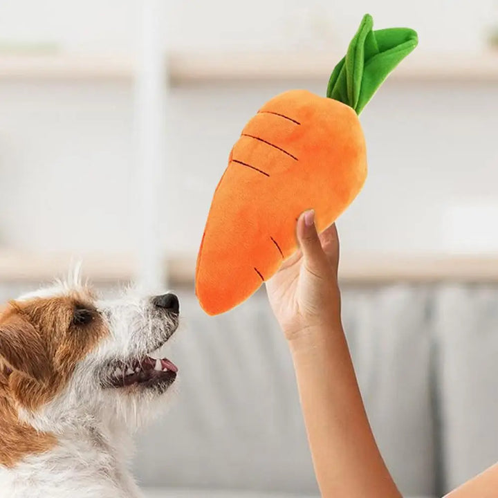 Jouet en Peluche Couineur en Forme de Carotte pour Chien - HautePattes