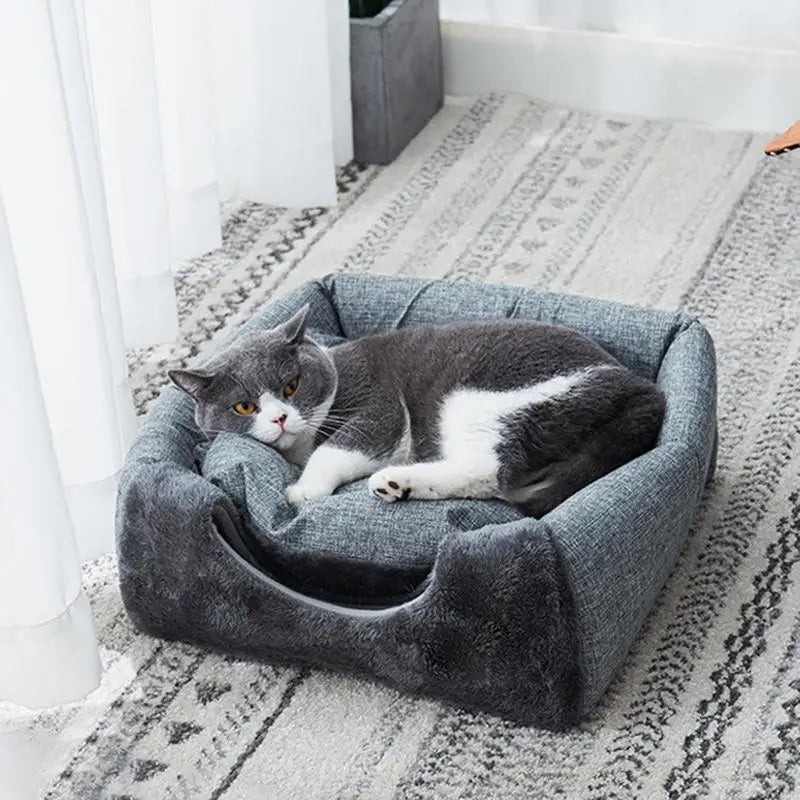 Lit semi-fermé pour animaux de compagnie - HautePattes