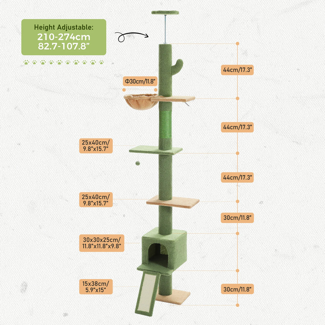 Arbre à chat réglable du sol au plafond – Espace vertical sécurisé