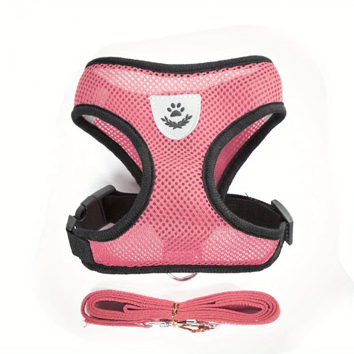 Ensemble harnais et laisse réfléchissants pour animaux de compagnie, pour chiens et chats, harnais réglable pour chiot et chat avec maille douce - HautePattes