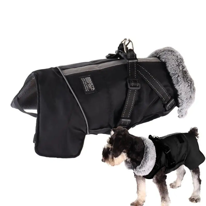 Manteau triple épaisseur avec harnais intégré et col chaud