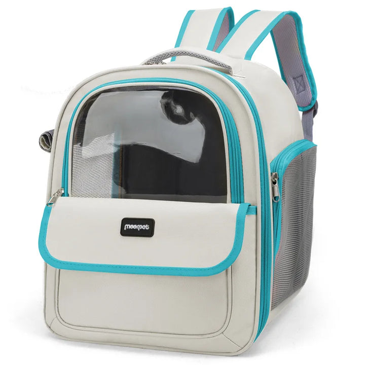 Sac à dos de transport pour animaux de compagnie, sac de voyage pour animaux de compagnie, Portable, respirant, pour chien, Transparent, grand espace - HautePattes
