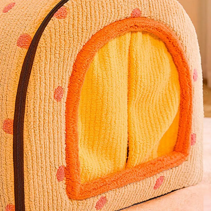 Niche cocon d’hiver pliable pour petits chiens et chats - HautePattes