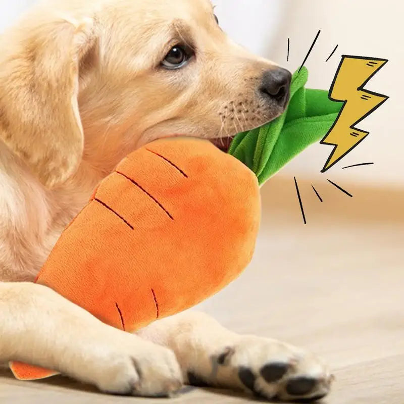 Jouet en Peluche Couineur en Forme de Carotte pour Chien - HautePattes