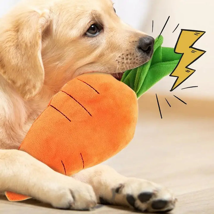Jouet en Peluche Couineur en Forme de Carotte pour Chien - HautePattes