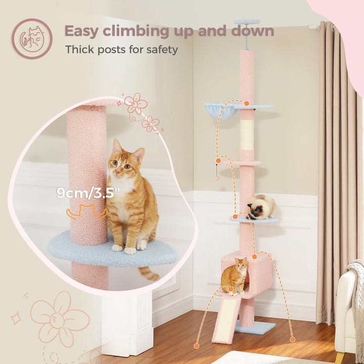 Arbre à chat réglable du sol au plafond – Espace vertical sécurisé