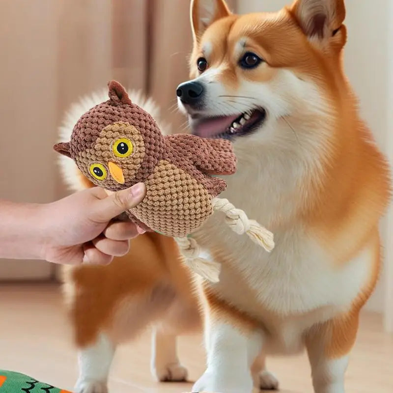 Jouet Couineur pour Chien en Forme de Hibou - HautePattes