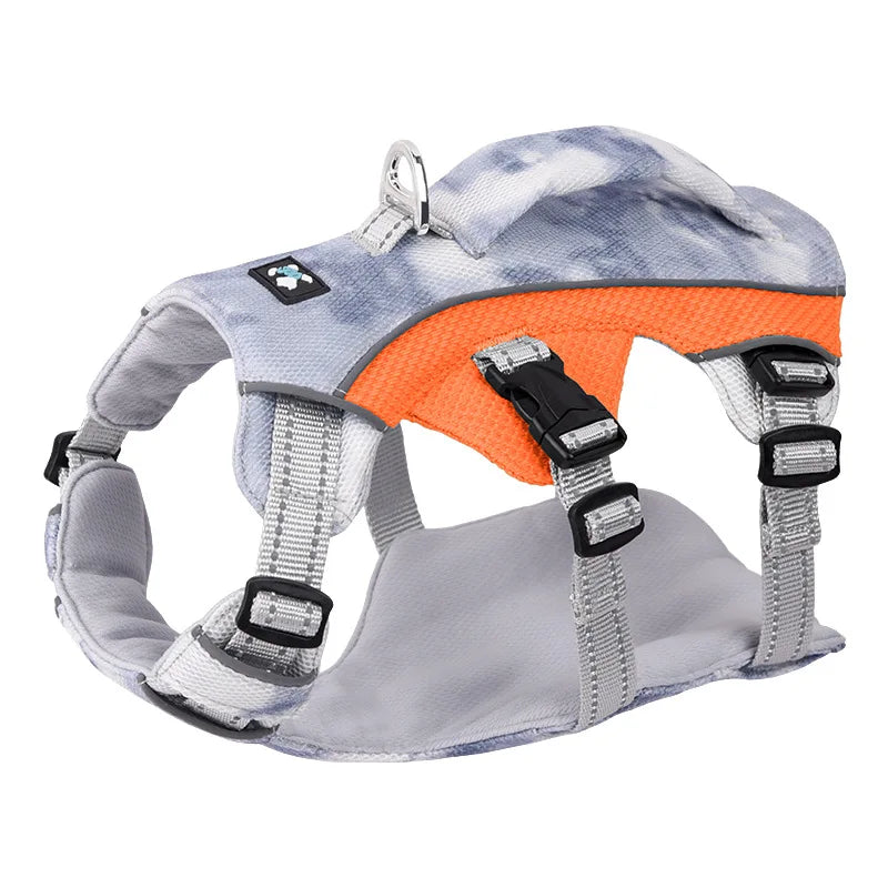 Harnais rafraîchissant chien : anti-traction doux & fraîcheur continue