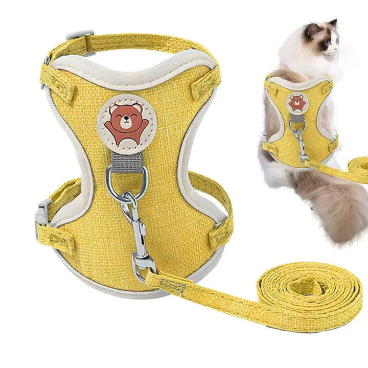 Harnais gilet chat et petit chien léger respirant et stylé