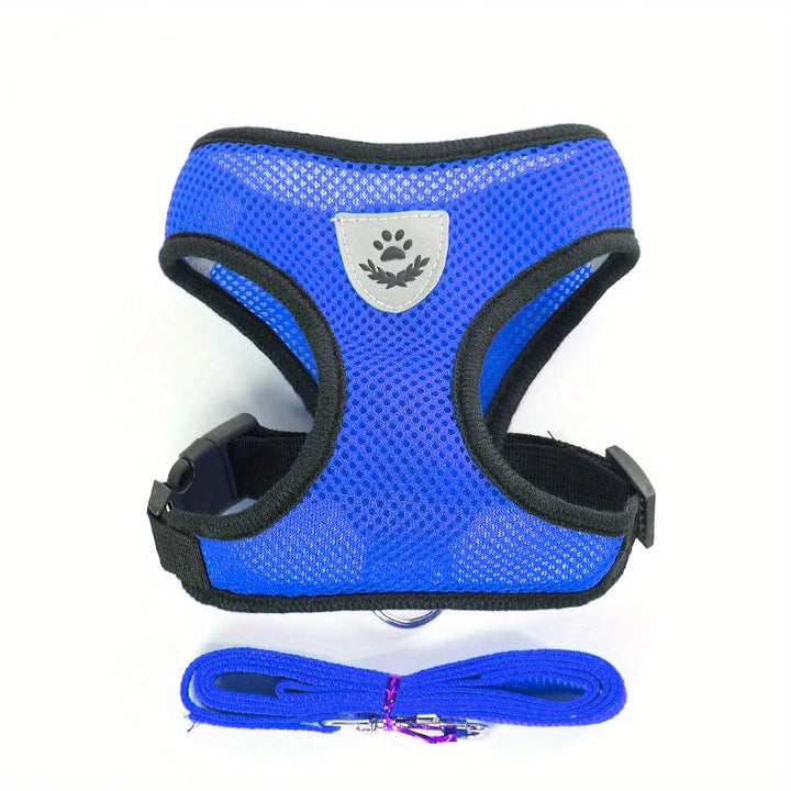 Ensemble harnais et laisse réfléchissants pour animaux de compagnie, pour chiens et chats, harnais réglable pour chiot et chat avec maille douce - HautePattes
