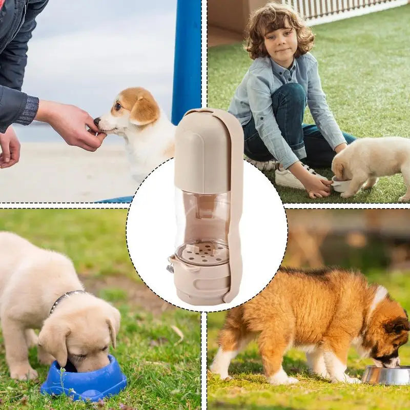 Gourde 2-en-1 pour Chiens – Hydratation & Nourriture - HautePattes