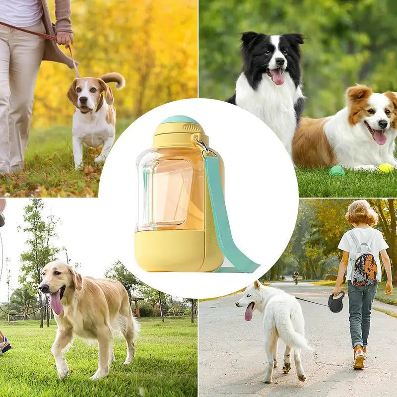 Gourde pour chien portable 2 en 1 pour chien Hydratation et alimentation - HautePattes