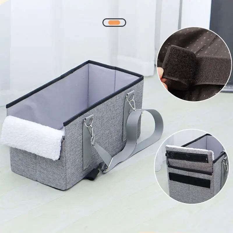 Siège Auto Pliable avec Console Centrale pour Chiens & Chats - HautePattes