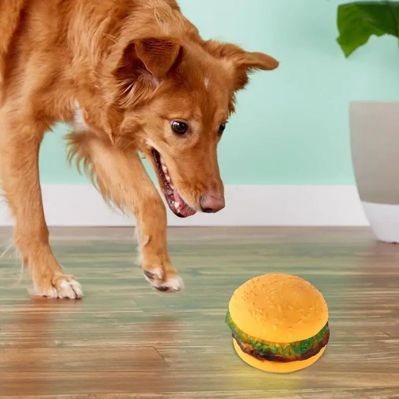 Jouet Couineur en Forme de Hamburger pour Chien - HautePattes