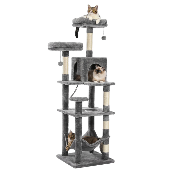 Tour à chat XXL 175 cm – 7 niveaux, hamacs XL & stabilité renforcée