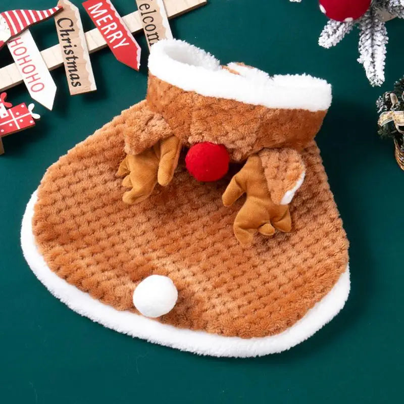 Cape de Noël renne – Déguisement doux pour chat ou petit chien