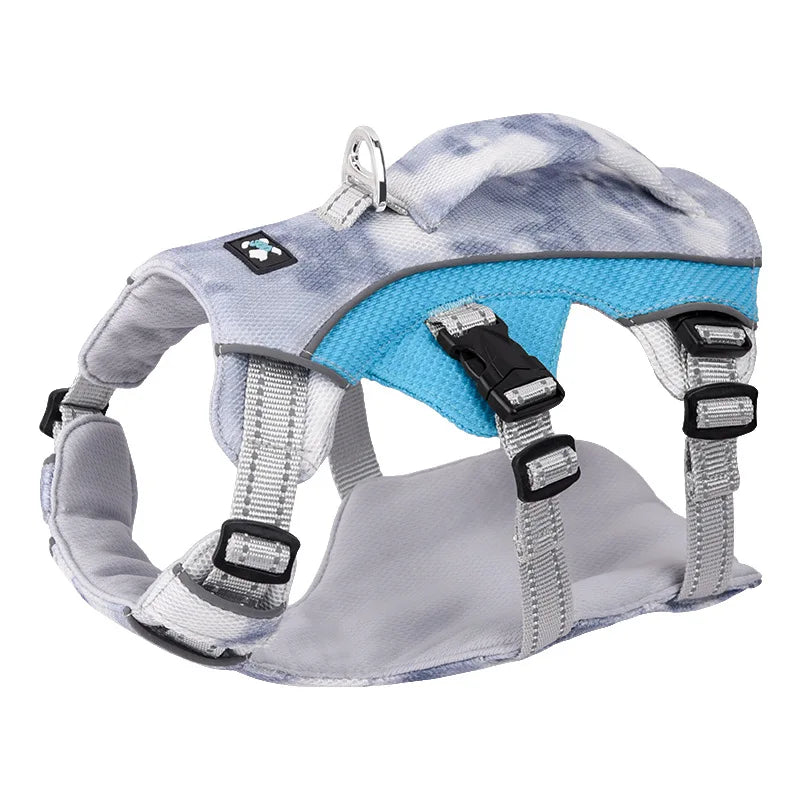 Harnais rafraîchissant chien : anti-traction doux & fraîcheur continue