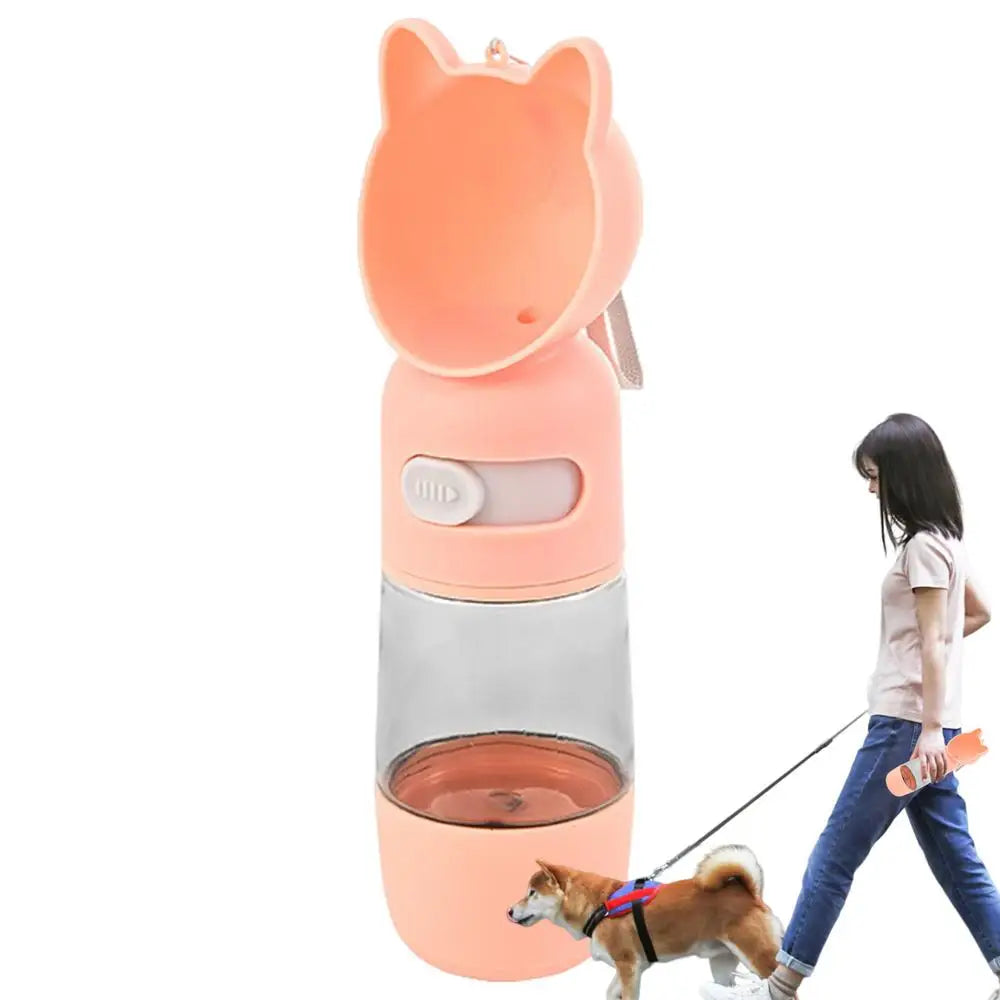 Gourde d'eau de voyage pour chien 2-en-1 avec récipient de nourriture - HautePattes