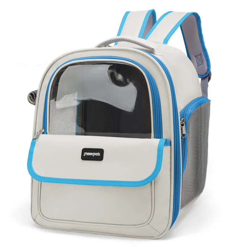 Sac à dos de transport pour animaux de compagnie, sac de voyage pour animaux de compagnie, Portable, respirant, pour chien, Transparent, grand espace - HautePattes