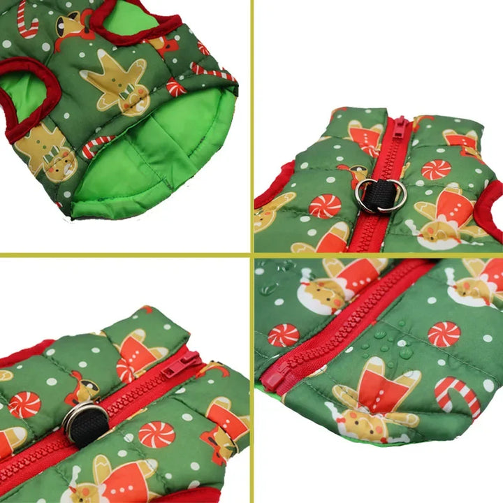 Manteau d’hiver pour petit chien – Spécial Noël, chaud et pratique