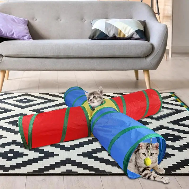Tunnel de jeu pour chat à 4 sorties - HautePattes