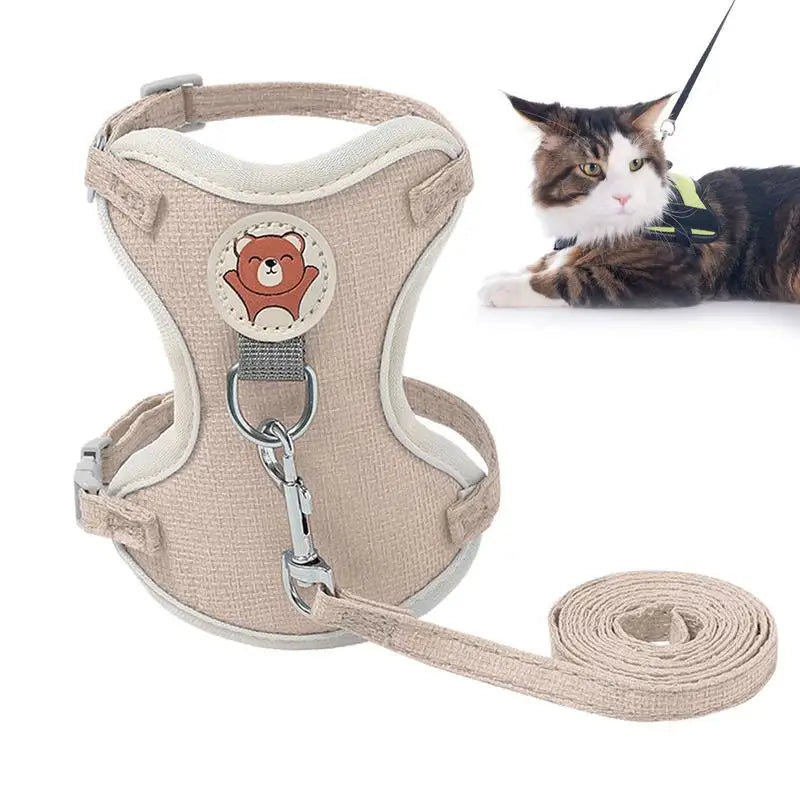 Harnais gilet chat et petit chien léger respirant et stylé