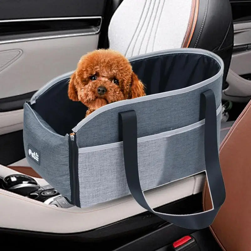 Siège Auto Portable Confort Premium – Console Centrale pour Chats & Petits Chiens - HautePattes