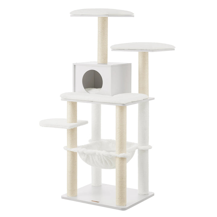 Arbre à chat 138 cm – Un havre moelleux pour chats sensibles