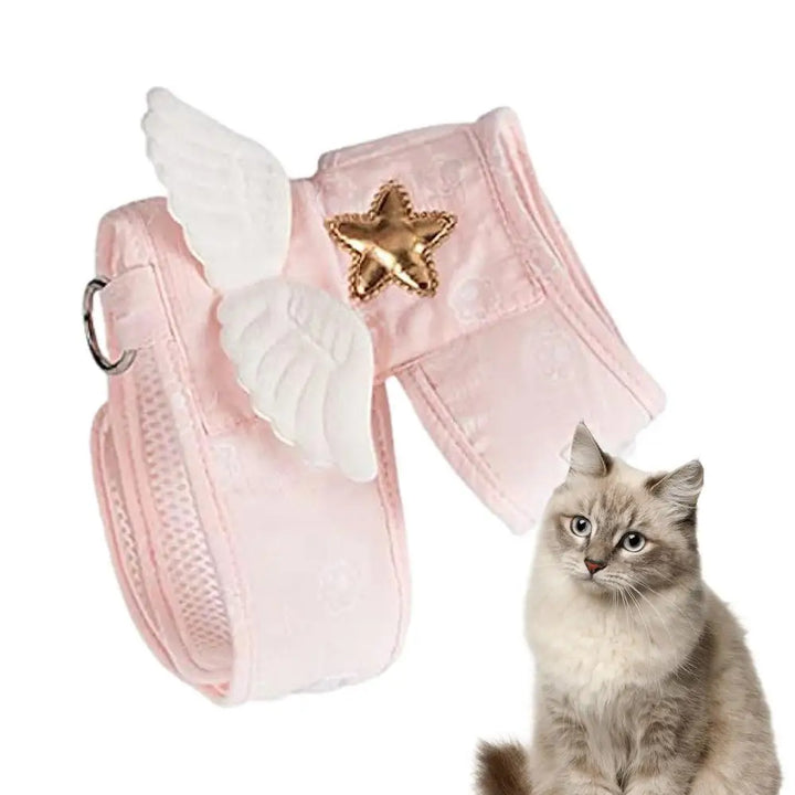 Harnais chaton ailes d’ange mignon doux et respirant