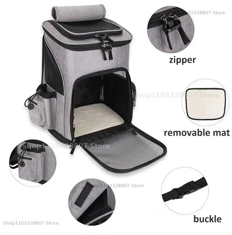 Sac à dos de Transport pour animaux de compagnie, respirant, pliable, sac de voyage, extensible, grande capacité, créatif pour chats et chiens - HautePattes